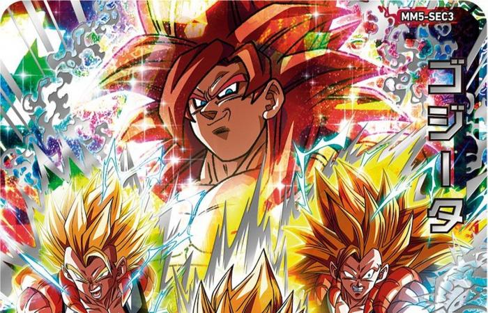 This is the new official Dragon Ball illustration with Gogeta in the 4 classic Super Saiyan levels