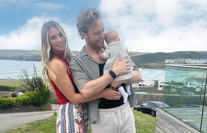 Olly Murs is enjoying his first family break with wife Amelia Tank and baby daughter Madison, two months after finishing the Take That tour.