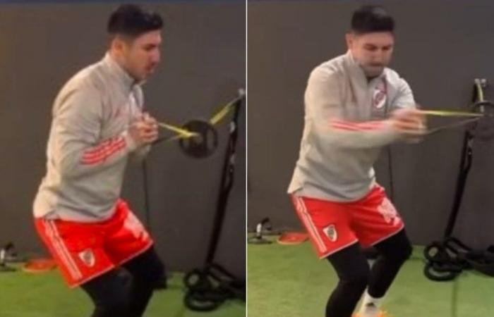 Agustín Fontana trains in River clothes and surprises everyone