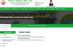 HBSE 10th Result 2024: Haryana Board Class 10 results declared, direct link here