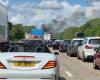 M20 blocked Londonbound by ‘massive’ vehicle fire between Junction 9 at Ashford and Junction 8 at Maidstone