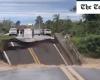 Man narrowly avoids death after Brazil bridge buckles amid major floods