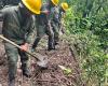 Disaster Platoon of the Eighth Brigade of the Army and the removal of landslides in Quindío