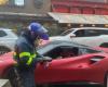In Bogotá, a Ferrari driver was fined for parking in a prohibited area