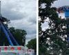 The dramatic moment that visitors to a US amusement park experienced when they were trapped in one of the attractions