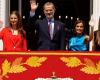 The image of Felipe VI, Letizia and their daughters on the balcony of the Royal Palace for the 10th anniversary of the monarch’s proclamation