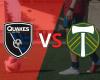 The match between San José Earthquakes and Portland Timbers begins
