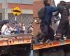 Crane operator was beaten by an offender who tried to evade immobilization of his motorcycle