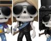 Axl Rose, Slash and Duff McKagan (Guns N’ Roses) transform into skeletons in this new series of striking dolls